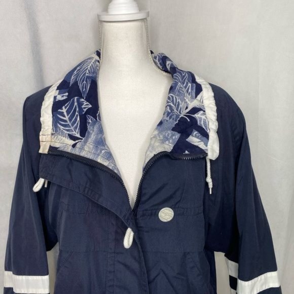 Mulberry Street Size S White/Blue Lightweight Jacket Vintage nautical look - Picture 2 of 15